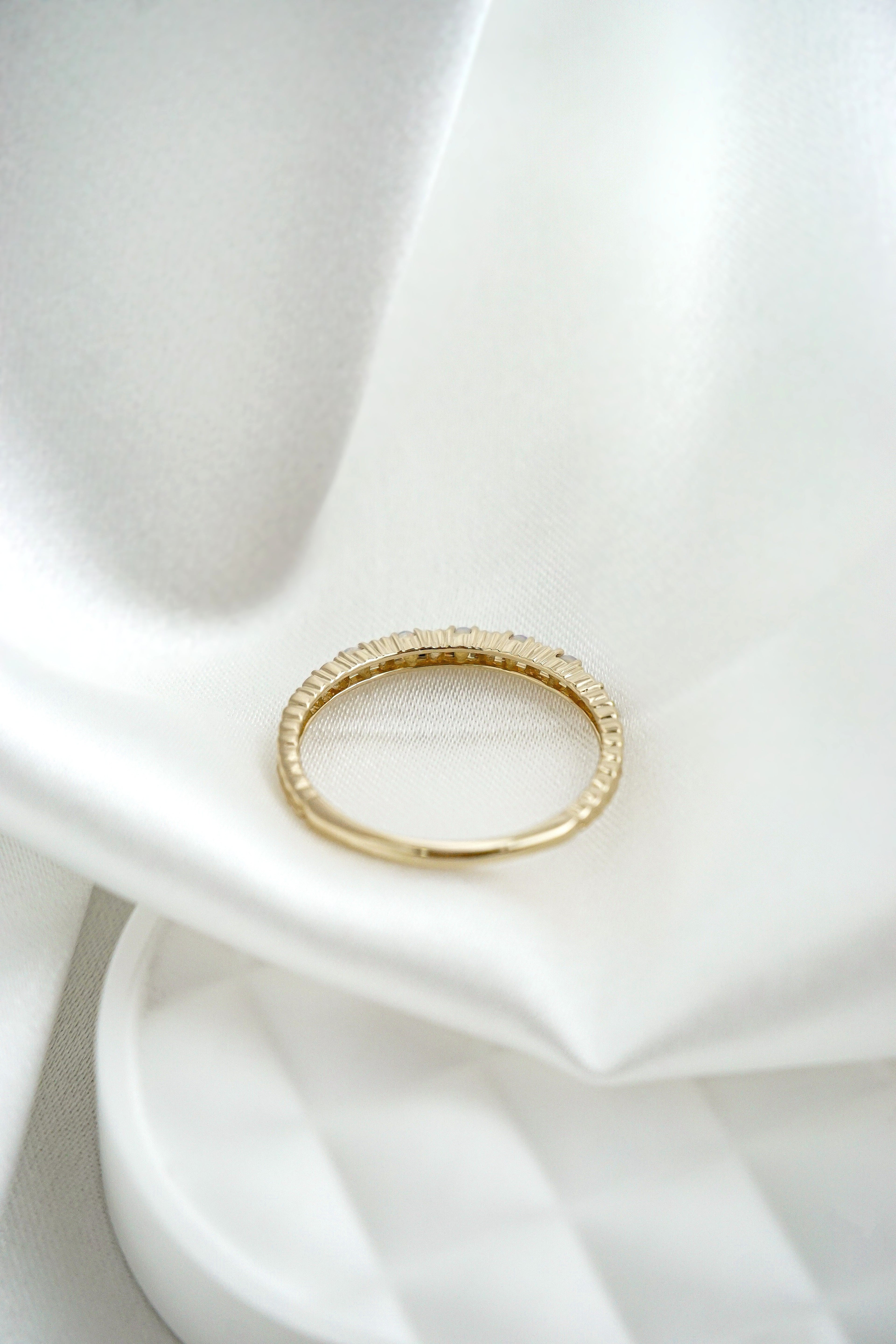 日本製10K金18K金蛋白石戒指排戒背面