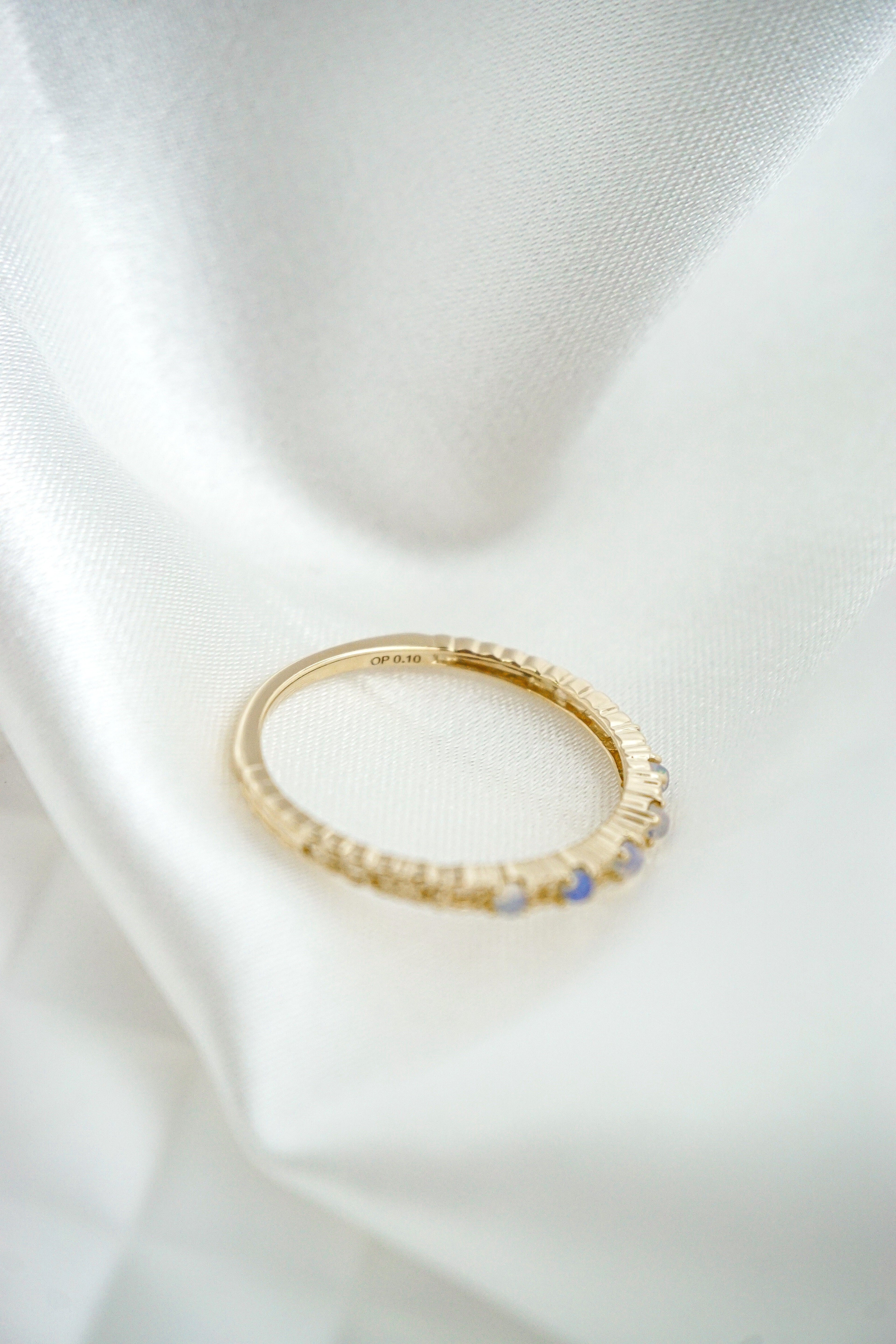 日本製10K金18K金蛋白石戒指排戒內圈細節