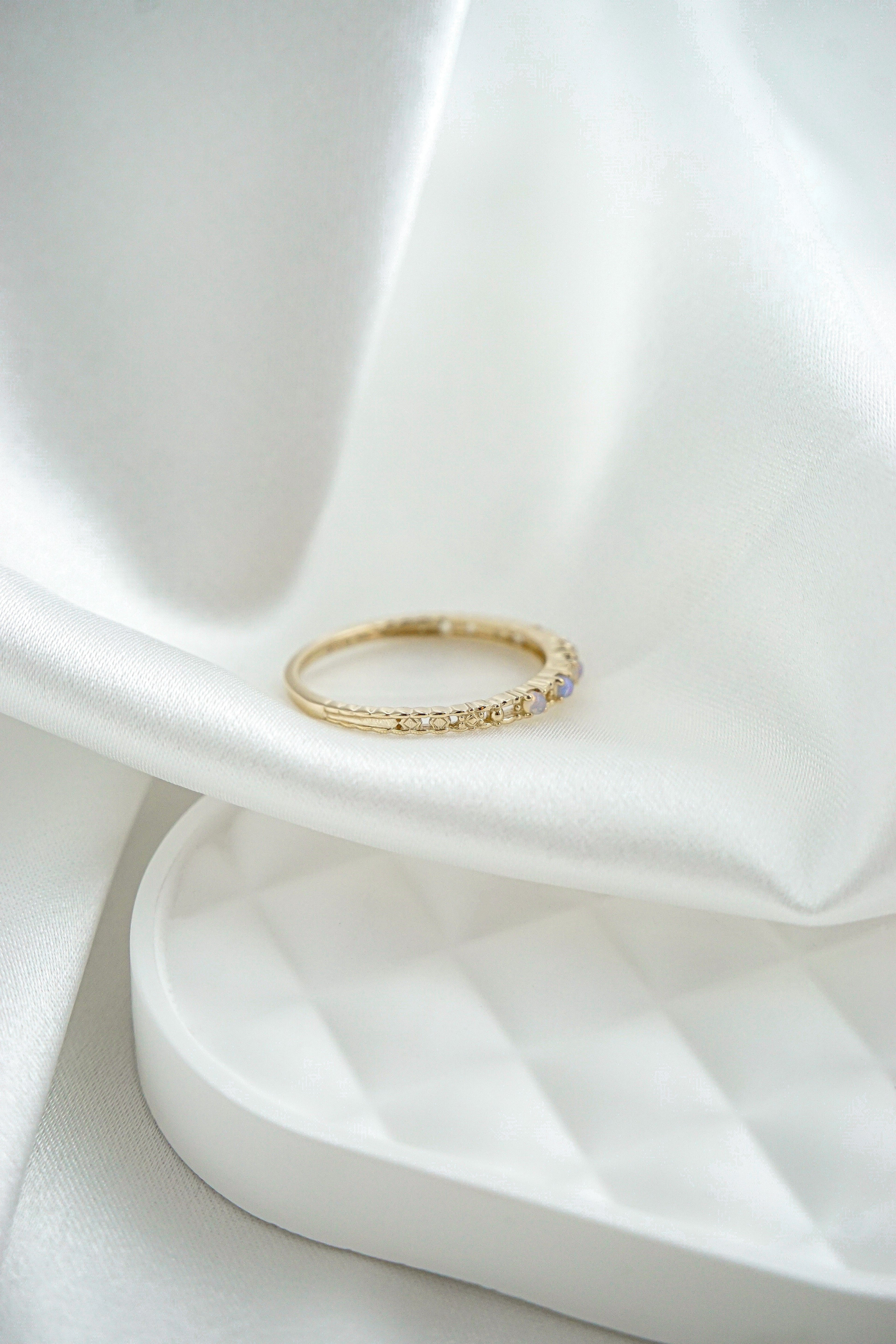 日本製10K金18K金蛋白石戒指排戒右面