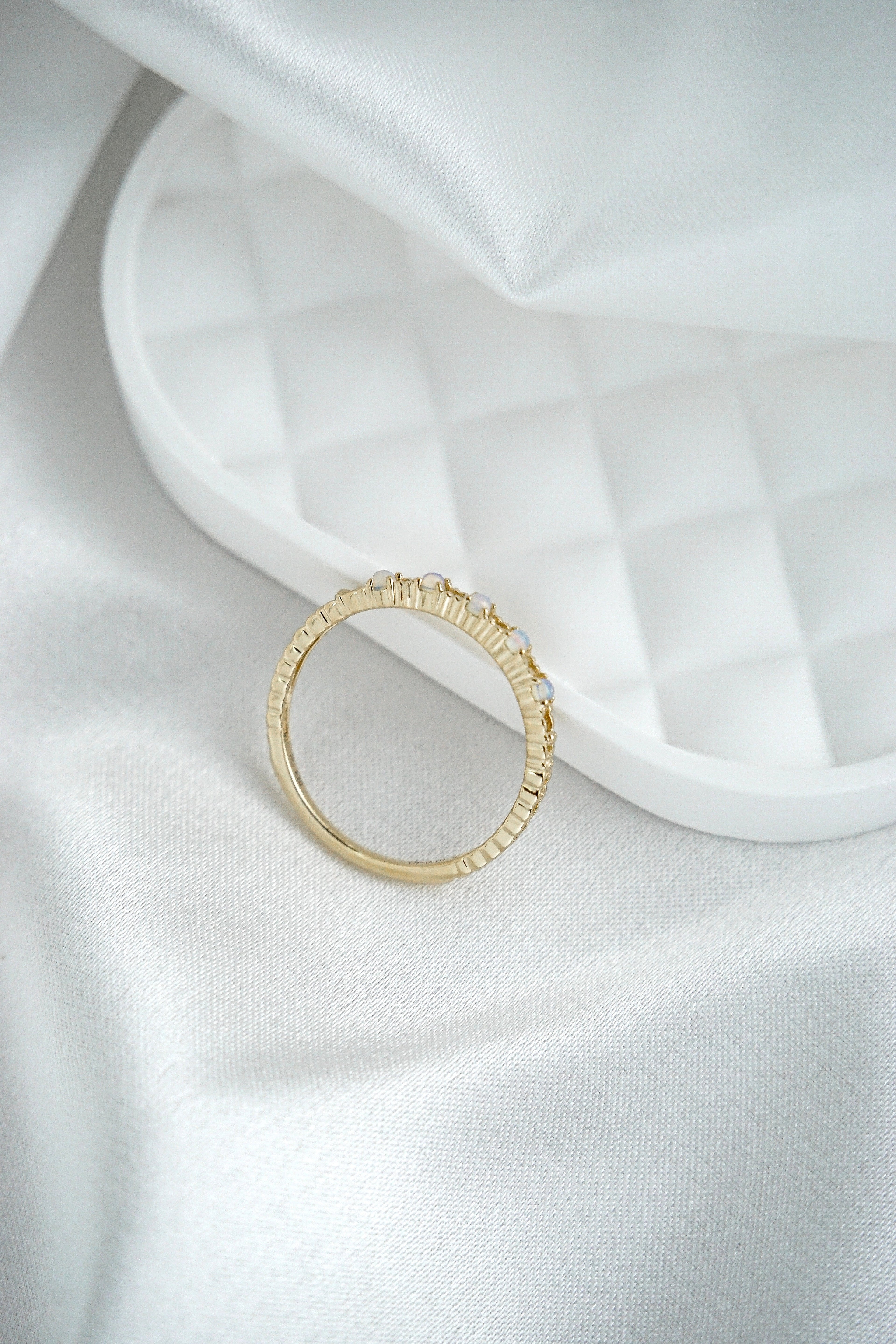 日本製10K金18K金蛋白石戒指排戒底部