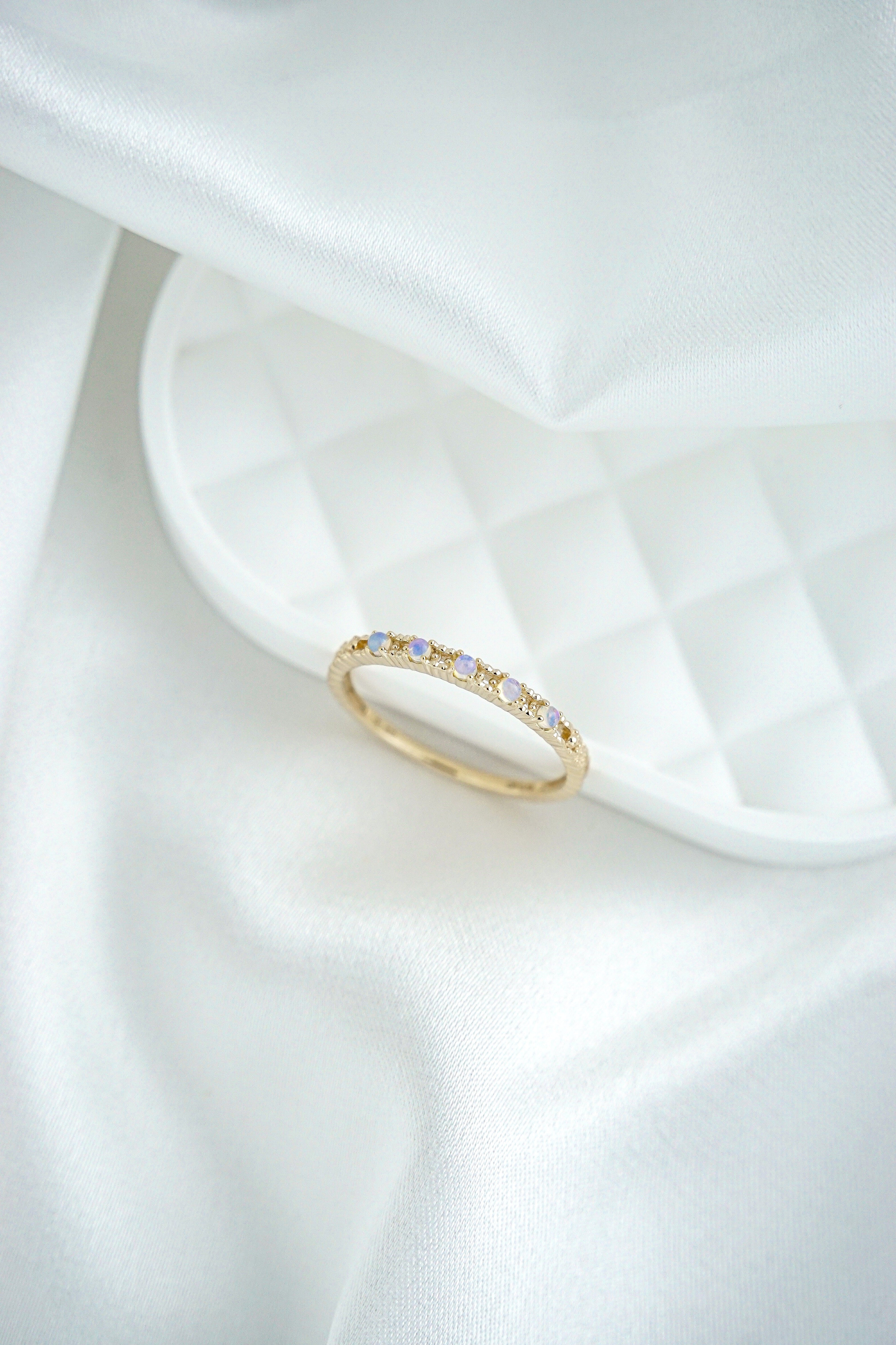 日本製10K金18K金蛋白石戒指排戒高拍正面