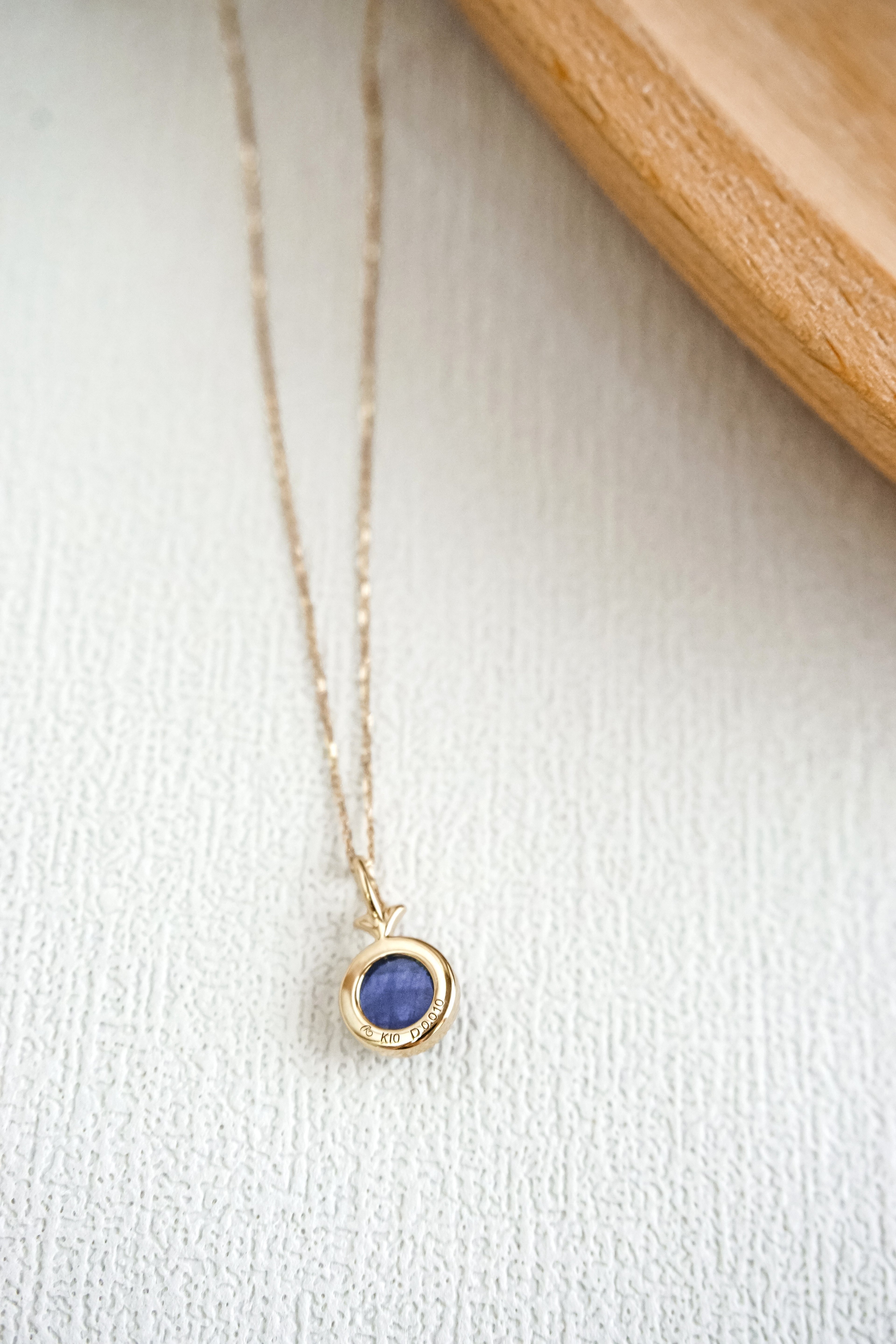 日本製10K金18K金夾層石藍寶石鑽石項鍊背面