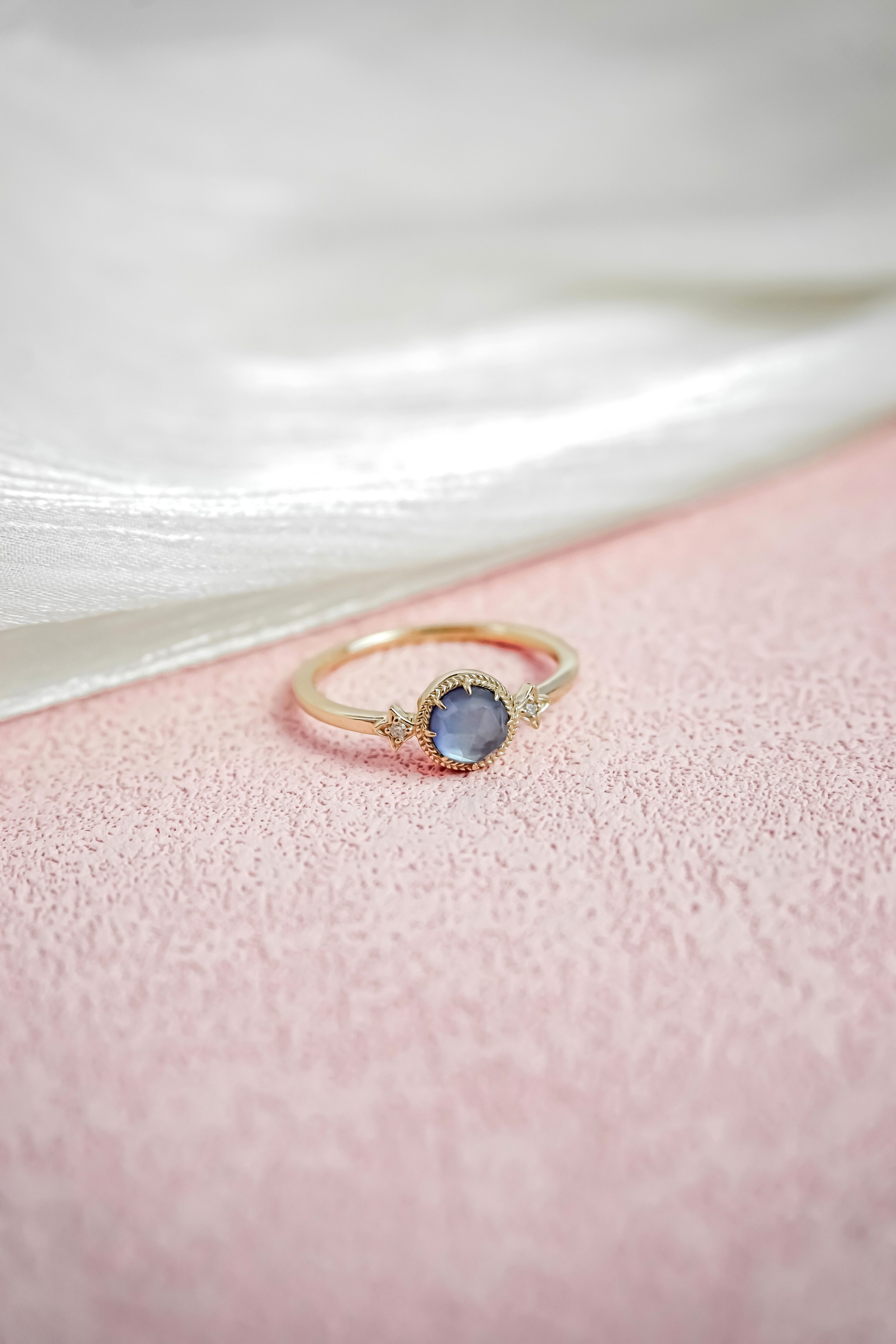 日本製10K金18K金藍寶石鑽石戒指