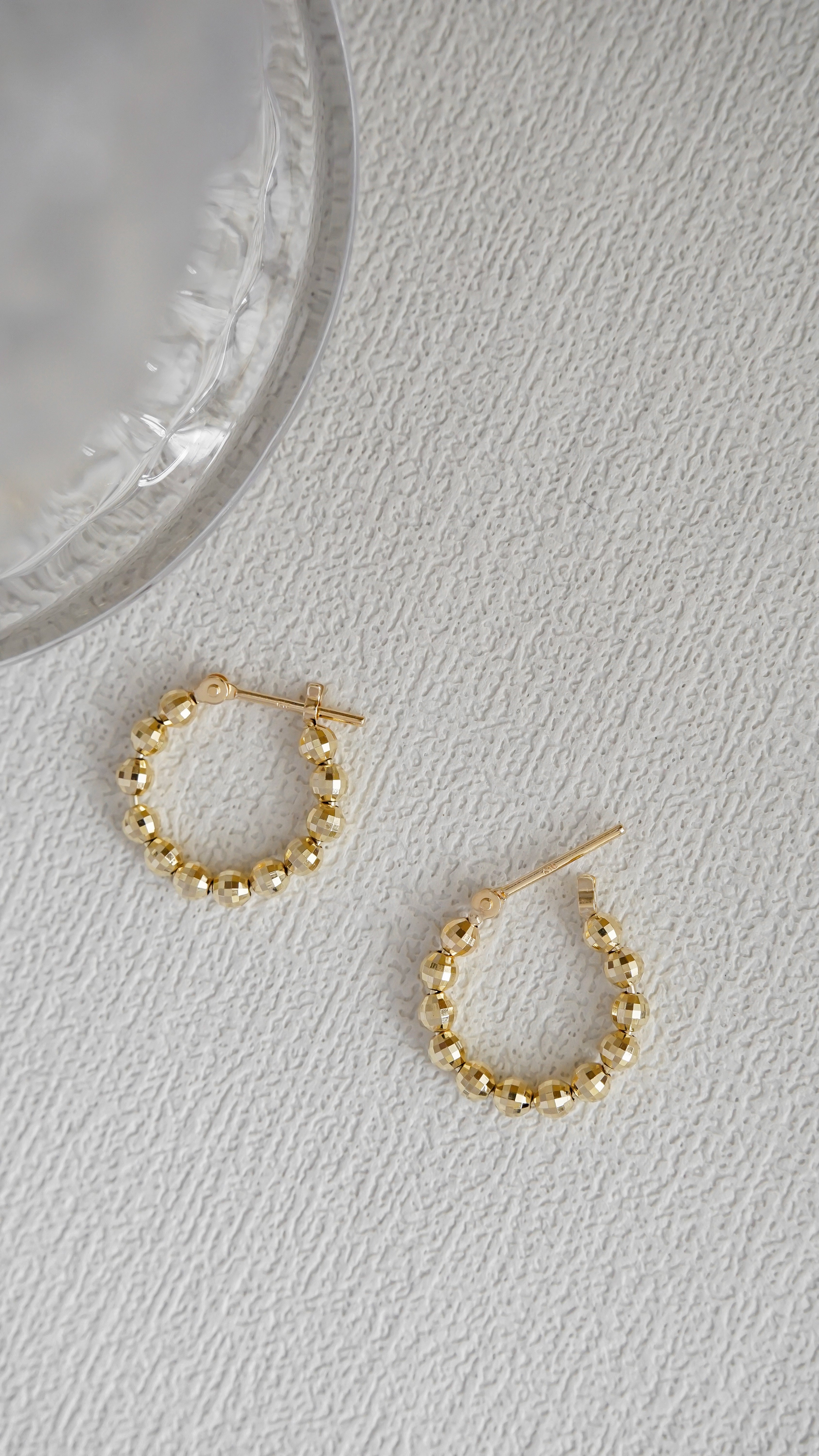 金耀流環|多面切割金球耳圈