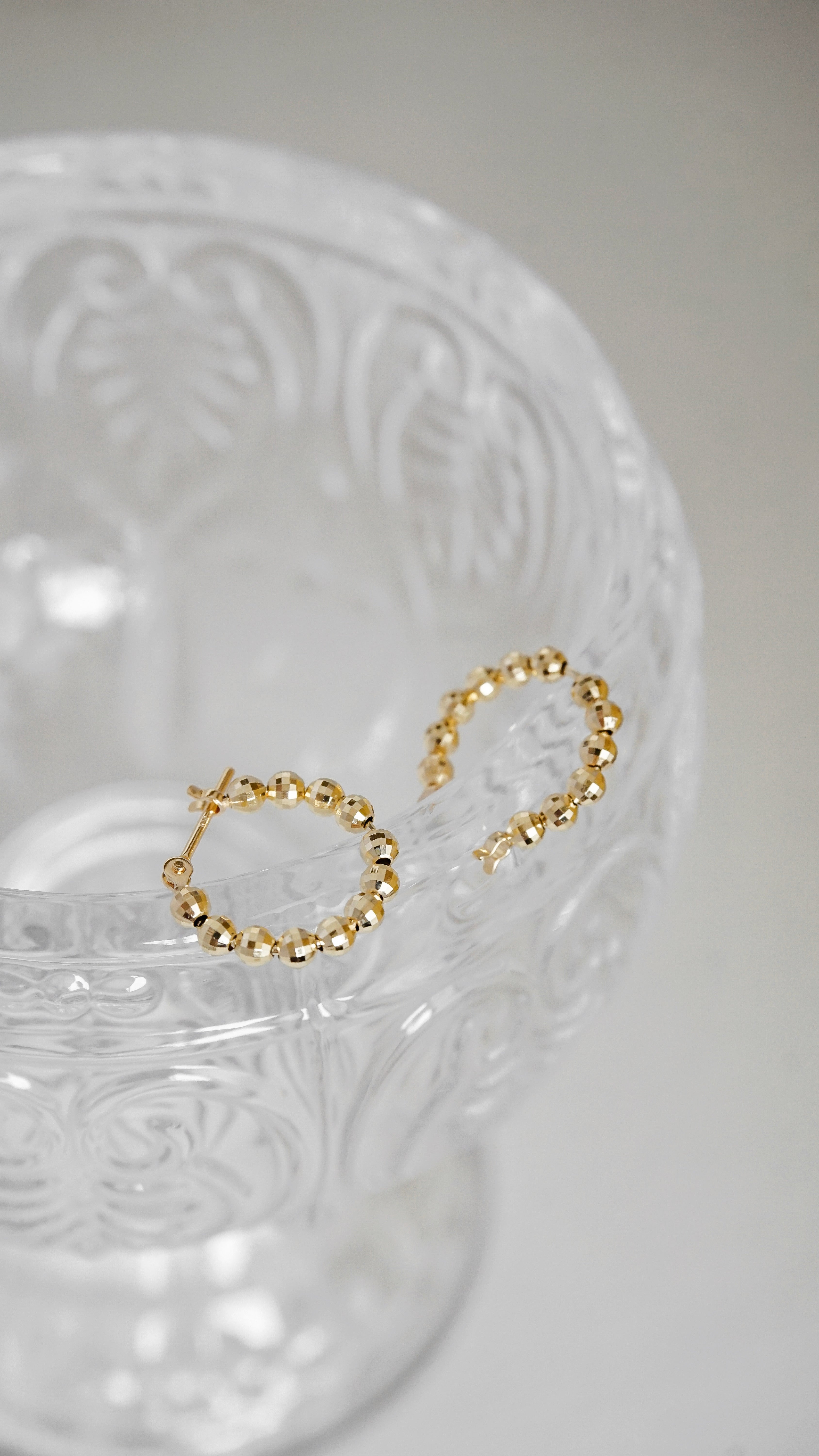 金耀流環|多面切割金球耳圈