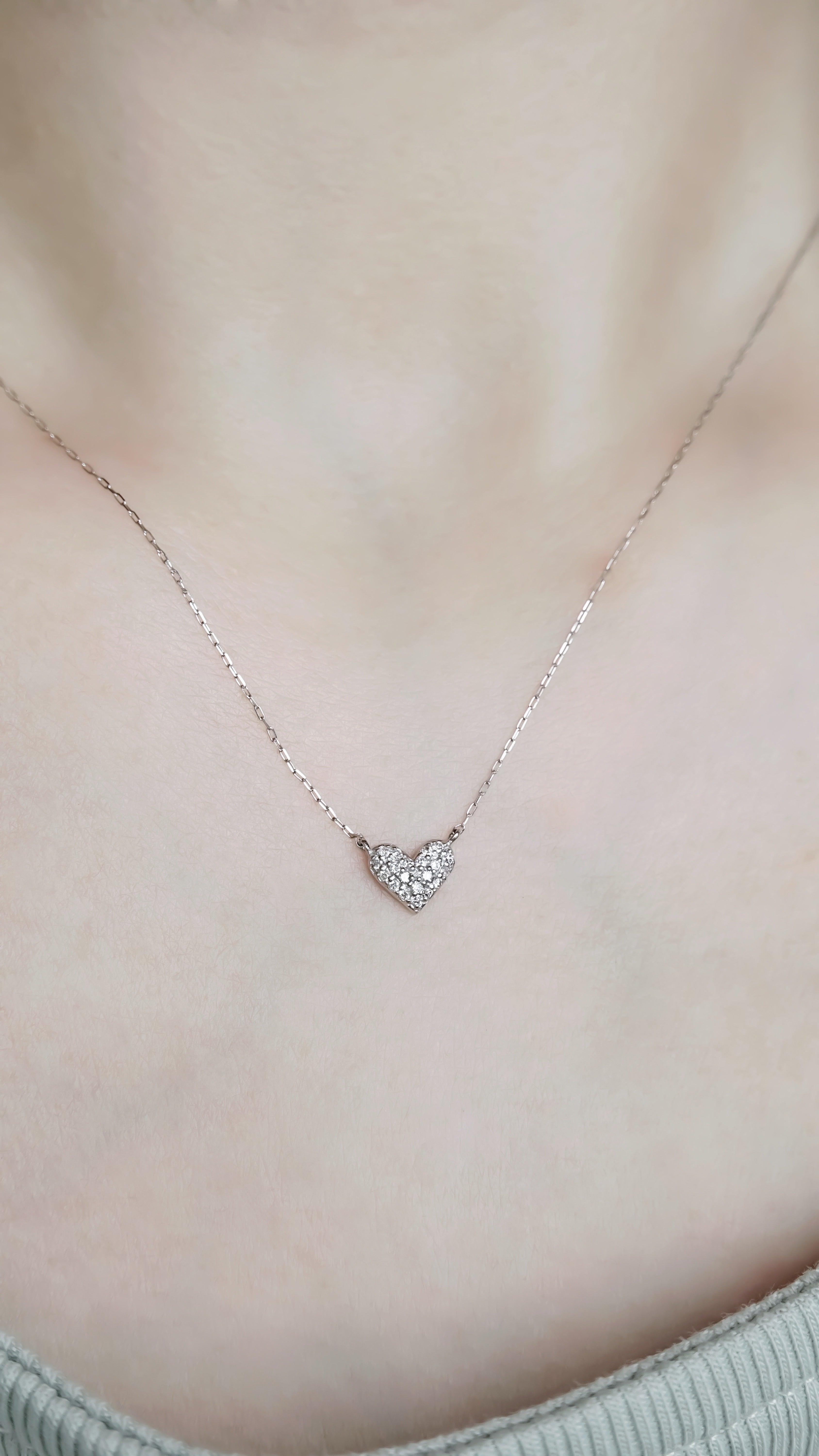 星鑽銀心|鉑金滿鑽愛心項鍊