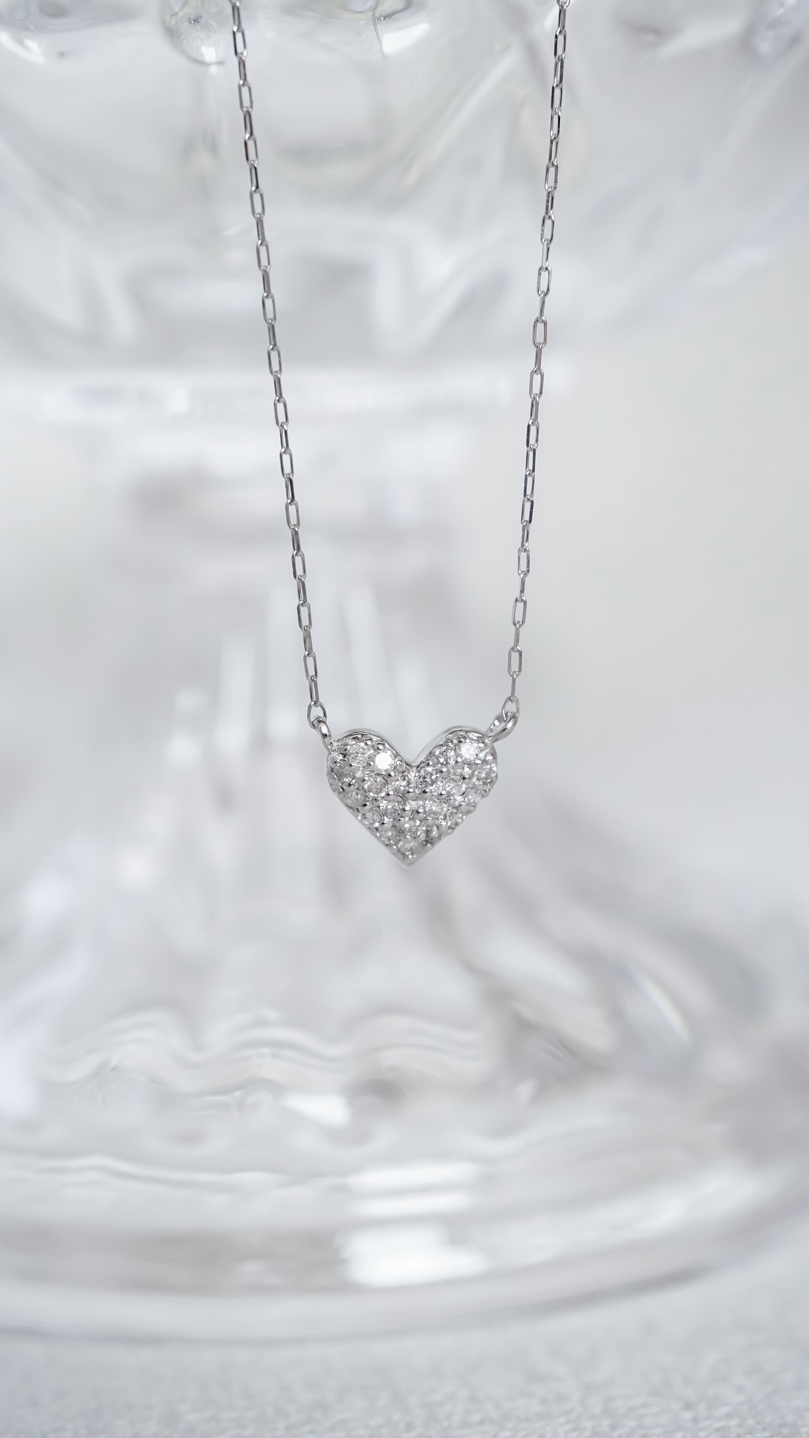 星鑽銀心|鉑金滿鑽愛心項鍊