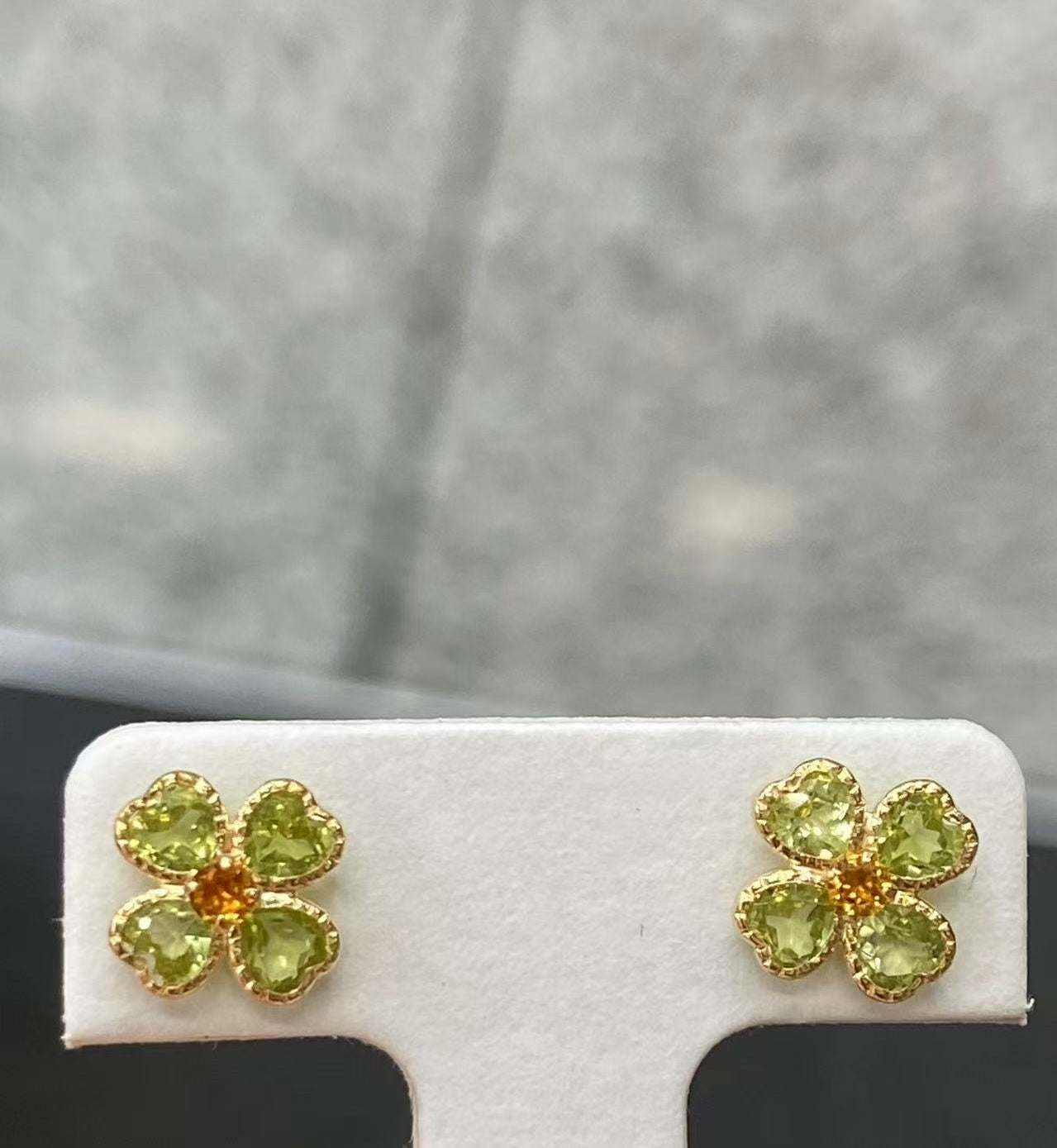 幸運之晶|18K金晶瑩四葉草耳環