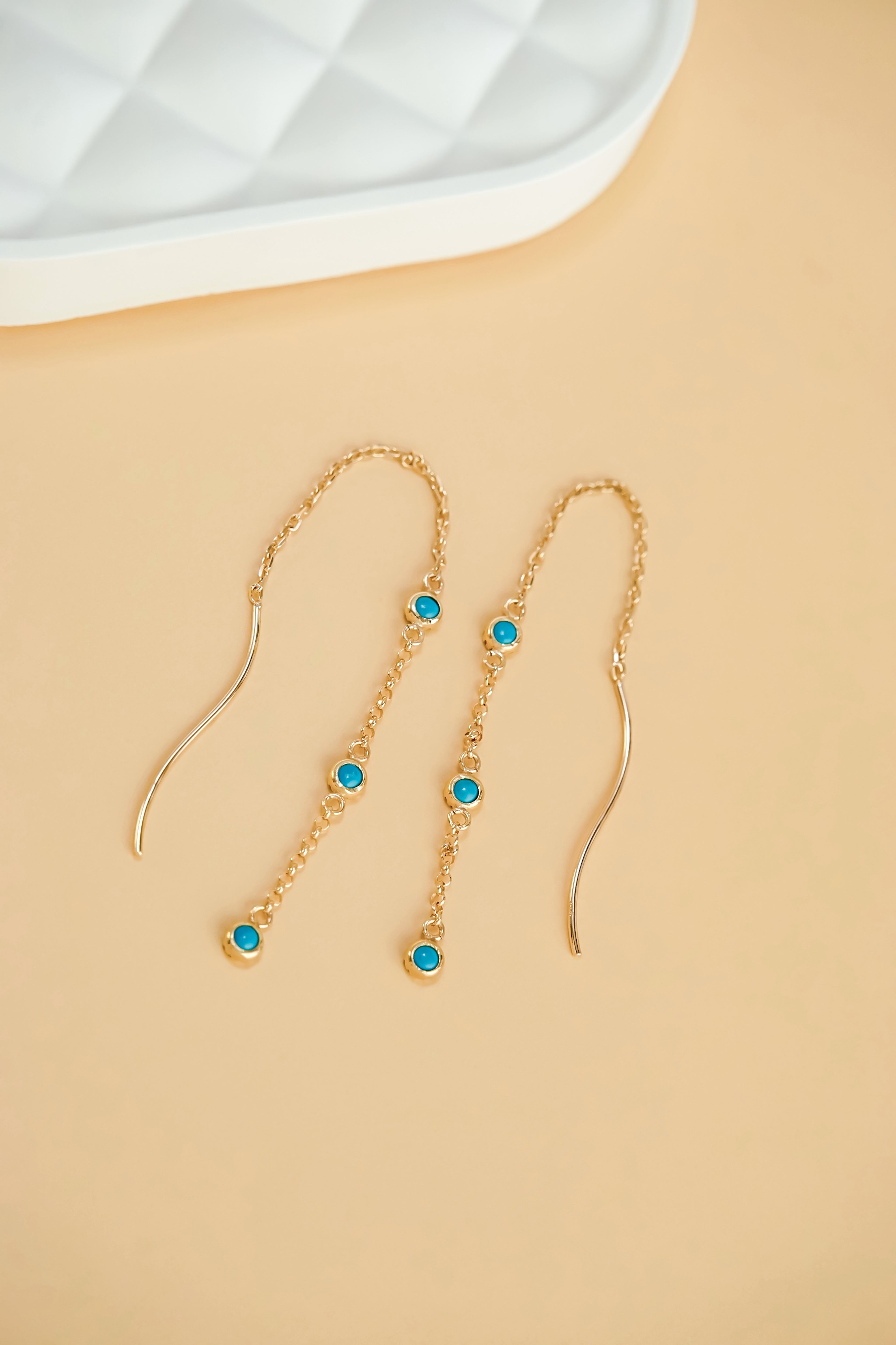 日系10K金綠松石手鍊耳鍊