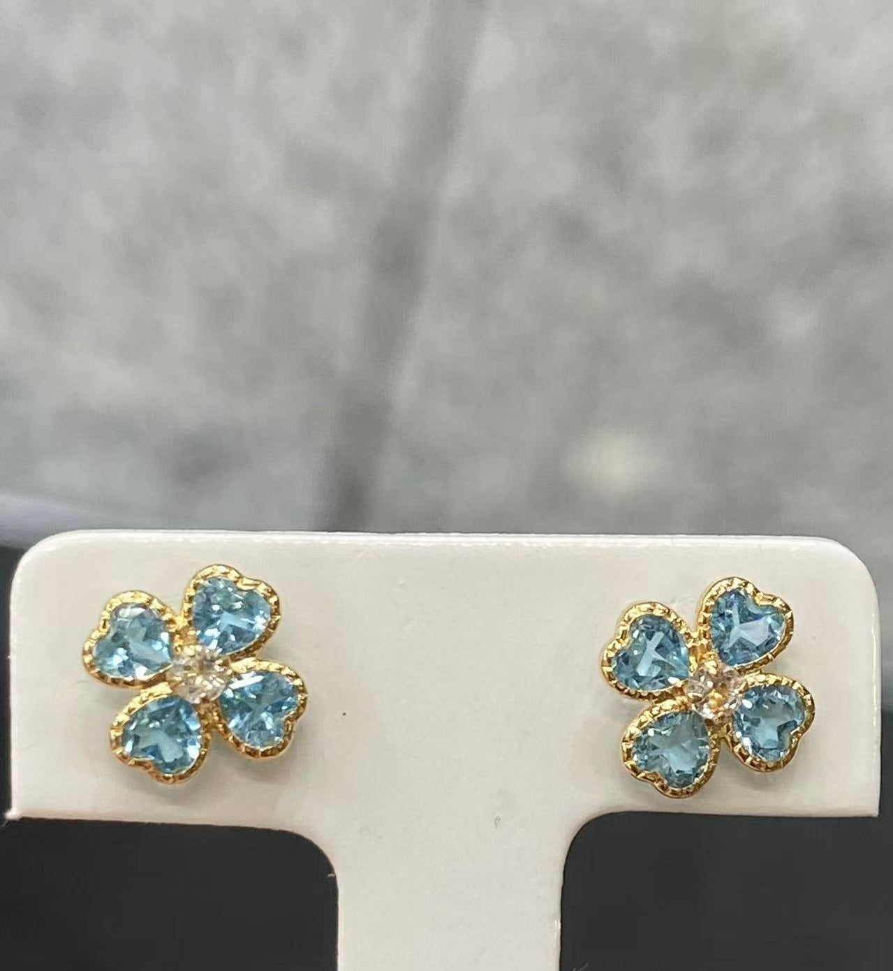 幸運之晶|18K金晶瑩四葉草耳環