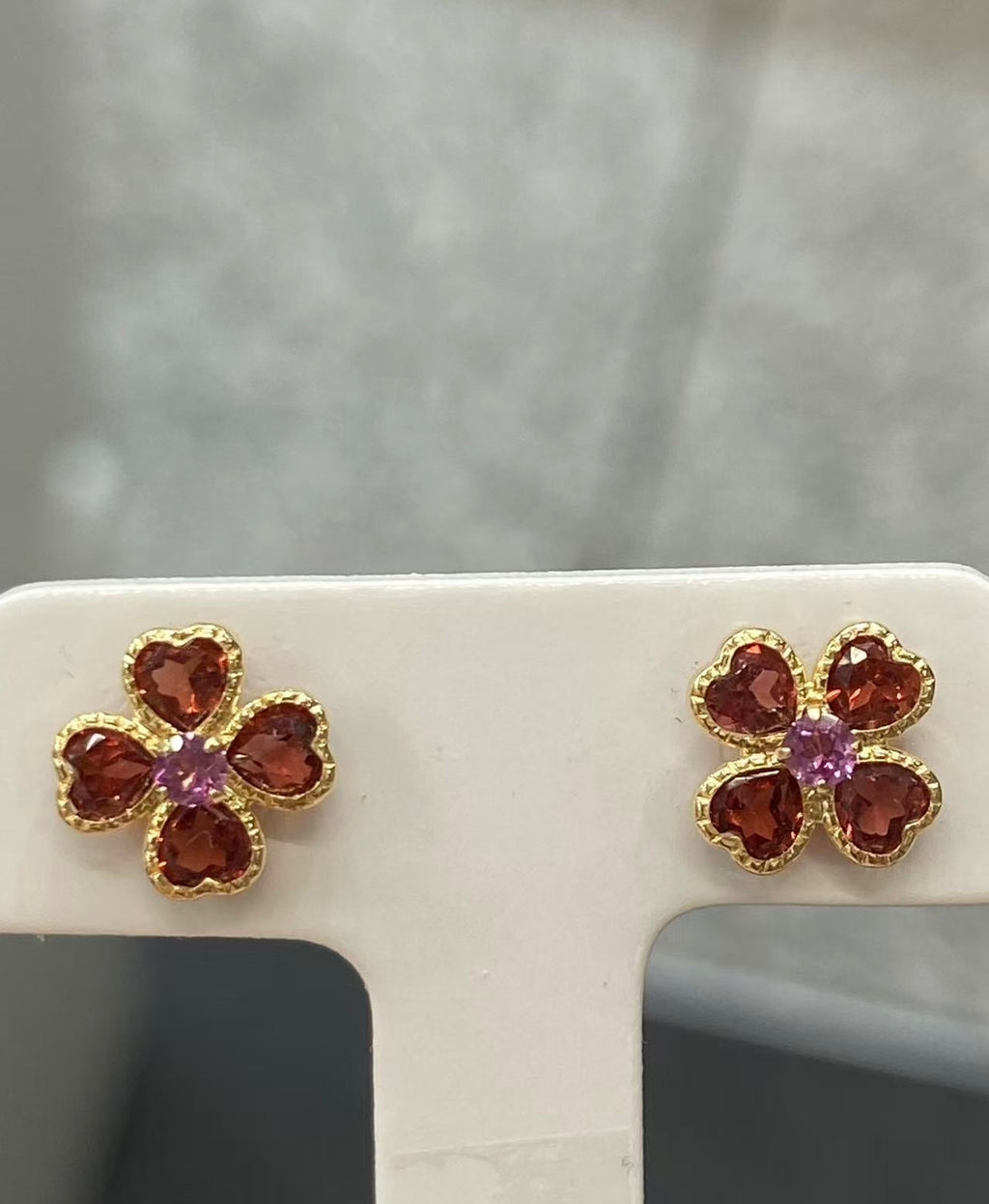 幸運之晶｜18K金晶瑩四葉草耳環