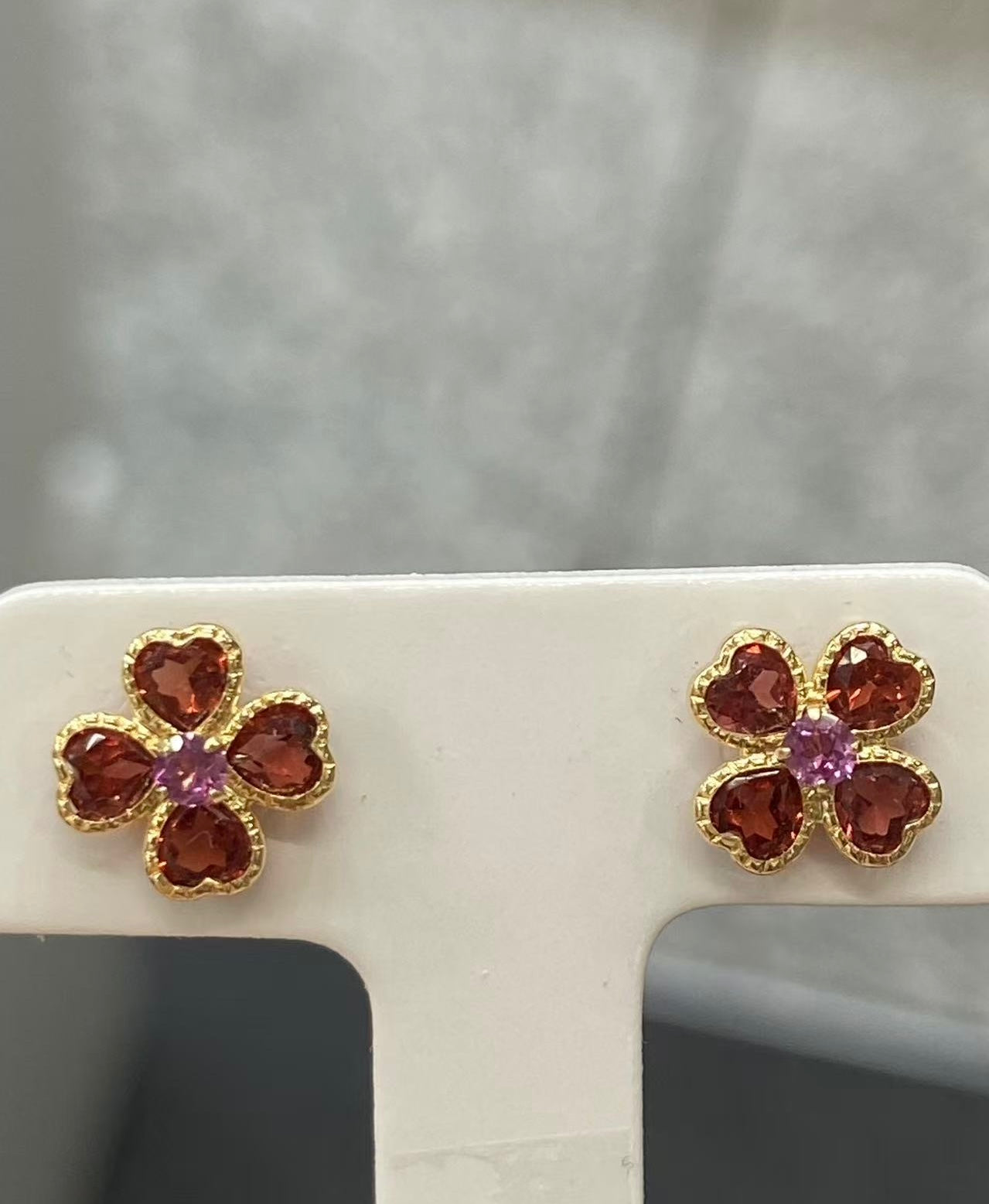 幸運之晶｜18K金晶瑩四葉草耳環