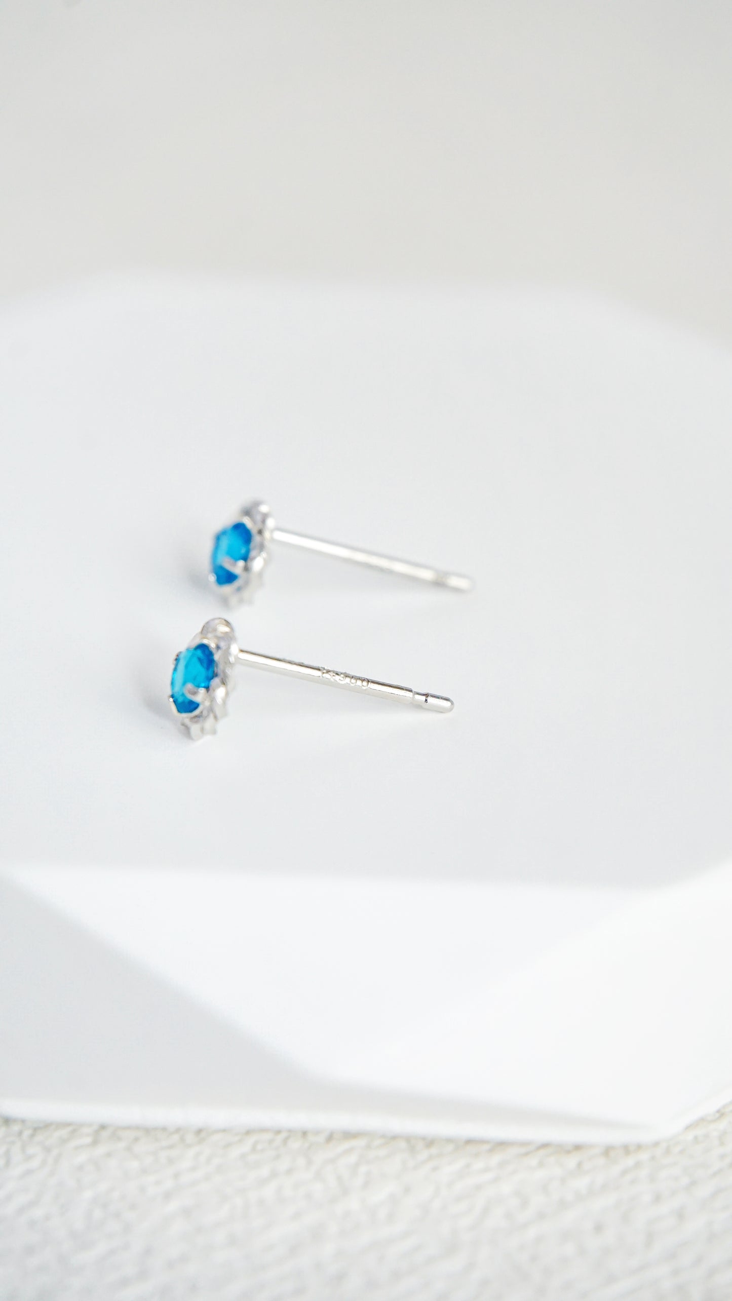 Platinum Neon Blue Apatite Earrings
