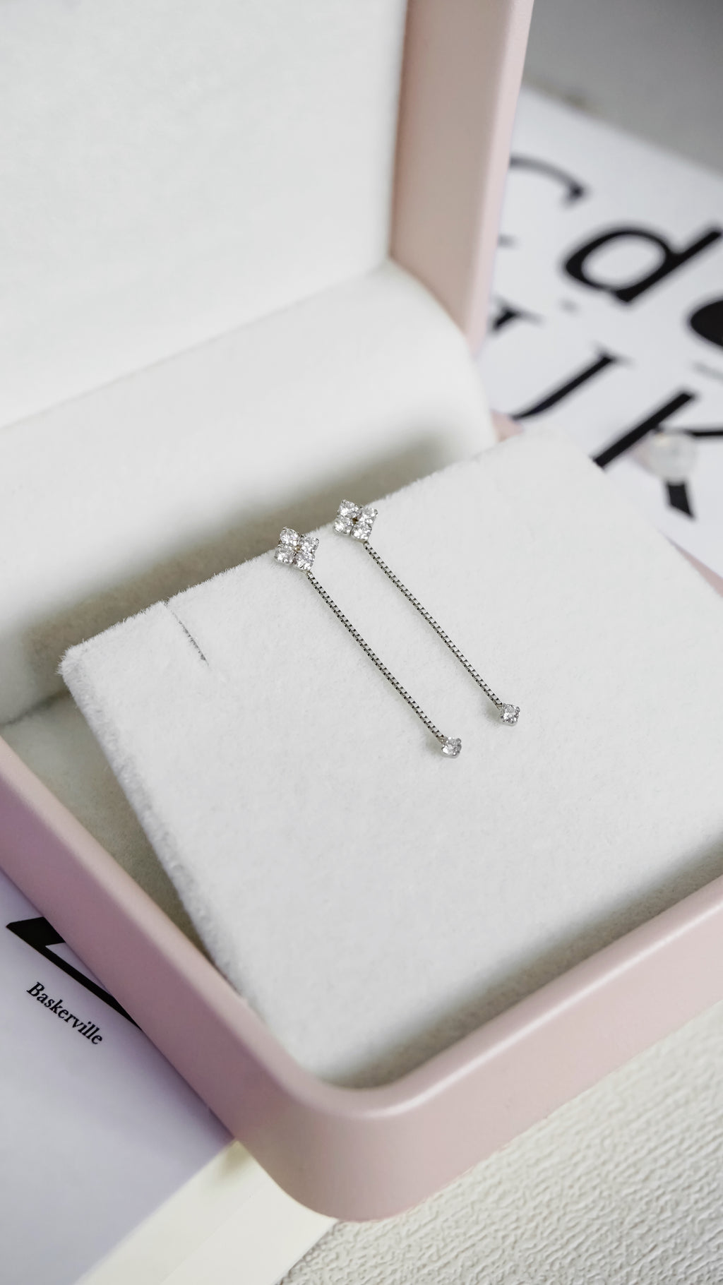 鑽石小花流蘇耳環