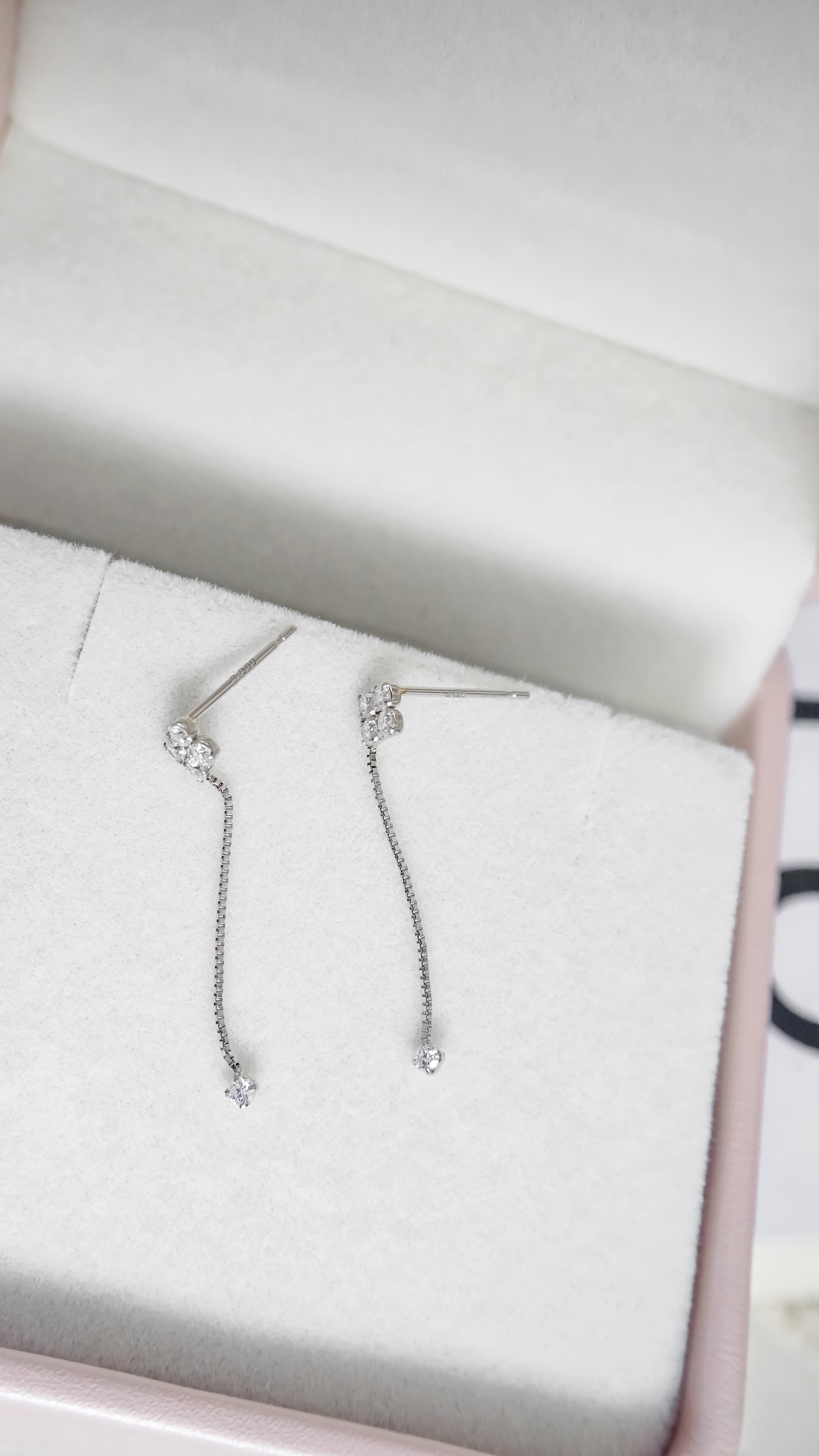 鑽石小花流蘇耳環