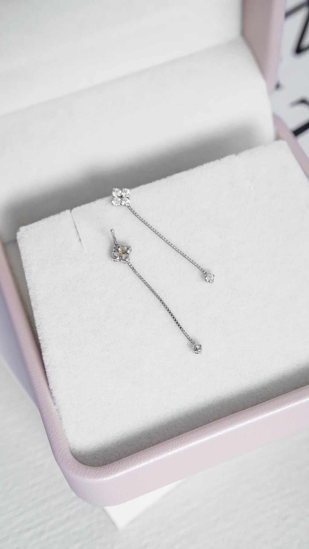 鑽石小花流蘇耳環