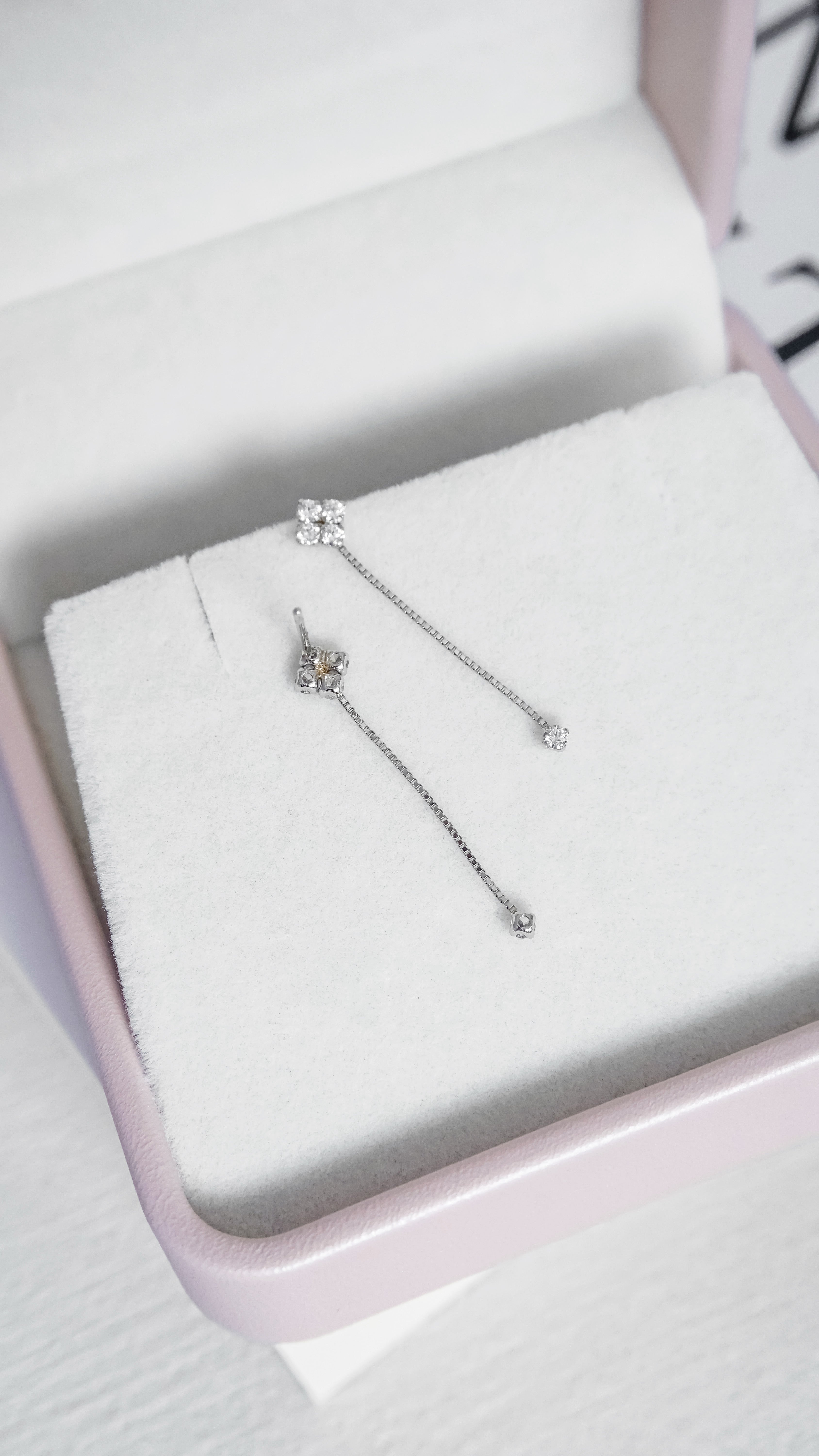 鑽石小花流蘇耳環