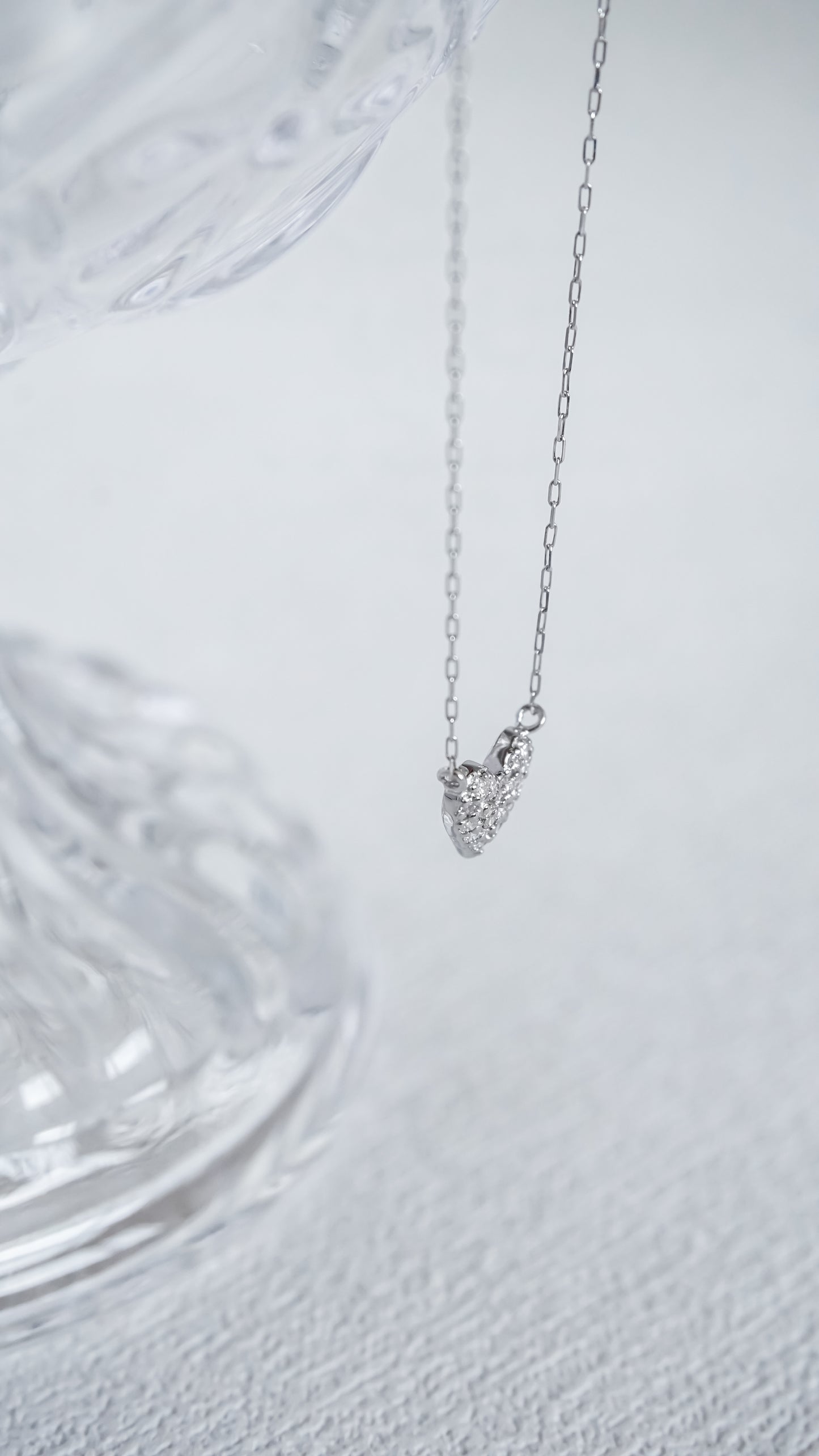 Platinum Pavé Diamond Heart Necklace