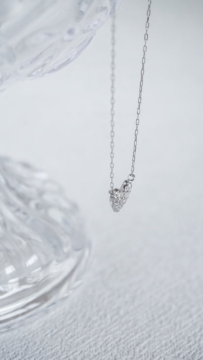 Platinum Pavé Diamond Heart Necklace